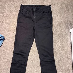 MOTHER Stunner Zip Ankle Step Fray Black jeans